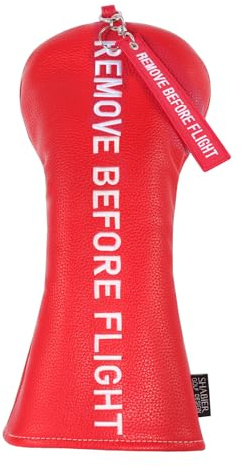 SHABIER Red Golf Head Cover with Remove Before Flight Design for Fairway Club