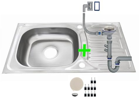 Edelstahlspüle Edelstahl Einbauspüle Küchenspüle Spülbecken verschiedene Größen (76x44)
