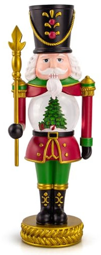 YT3 Studio Weihnachten Nussknacker Ornamente Mit Schneekugel, 8.3inch Figuren Traditionelle Bemalte Soldat Puppen Sammler Wohnkultur