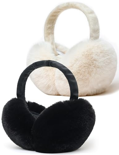 Unning Winter Ohrenschützer Damen Faltbare&Verstellbar Ohrenwärmer Kunstpelz Weich Ohrenschutz Ear Muffs Ear Warmers for Women
