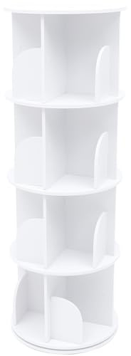 Wulimasun Drehbares Bücherregal,4-Tier Drehendes BüCherregal 360 Bücherregal Freistehendes Aufbewahrungsregal Display Rack,Für Wohnzimmer, Schlafzimmer, Arbeitszimmer