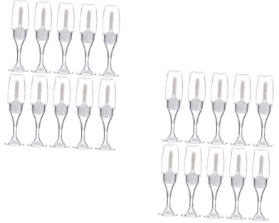 Beavorty 20piezas Tubos Reutilizables De Gloss Labial Forma De Copa De Vino Botellas Para Muestras De Maquillaje Contenedores De Color Para Labios Sin Filtraciones Para y Manualidades