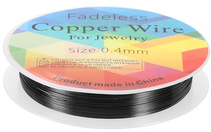 sourcing map 30ft Jewelry Wire, 26 Gauge (0.4mm) Brass Craft Soft Metal Tarnish Resistant Copper Beading Wire for Jewelry Making Supplies Crafting, Black