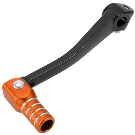 INFINAUTO Palanca De Cambio Plegable Para Moto Para Bosuer 125 Pedal De Aleación De Aluminio Brazo De Palanca De Cambio Cabeza Negra Y Naranja Con Anillo En Tono Plateado