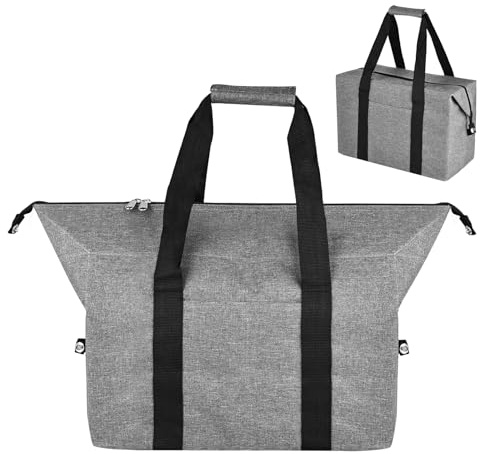 XCRPRT Borsa termica da 20 l, pieghevole, grande, termica, termica, per la spesa, impermeabile, resistente allo sporco, per famiglia, ufficio, campeggio, picnic, viaggi, barbecue, shopping