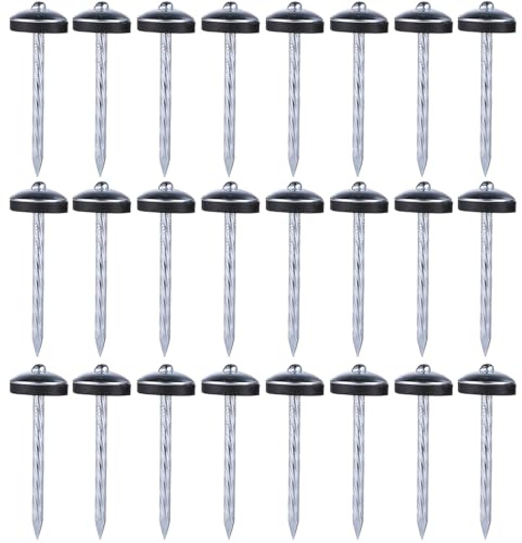 24 Stück Bodenplanen-Heringe, Höhe 9 cm robuste Stahl-Metall-Heringe Sturmsicher, Zeltheringe für Zelt Markise Garten Unkrautmatte Camping