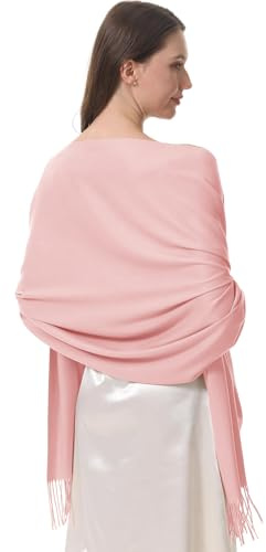 lifwimner Pashmina Schal Damen Festliche Stola für Abendkleid Tücher Schultertuch Geschenk für Winter Hochzeit Herbst Braut Party (Rosa)