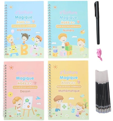 Stakee 1 set återanvändbar fransk kalligrafi övningsbok för barn i åldrarna 3 till 8 år.