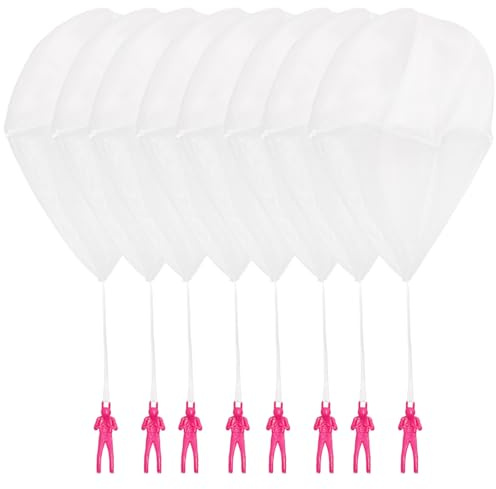 TOYANDONA DIY Kinder Fallschirm Spielzeug 8 Stück Leere Fliegende Fallschirmsoldaten Für Kreatives Malen Outdoor Flugspielzeug Party Spaß