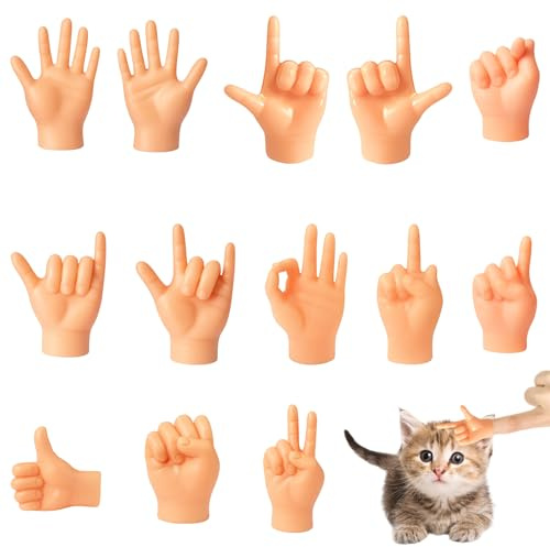 13Pcs Tiny Hands, Mini Hand Puppets for Pets and Games, Funny Finger Props for Halloween and Christmas Parties, Puppets for Children, Interactive Toys for Social Media Content Creators