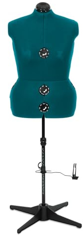 Schneiderpuppe Diana D XL Jade | Verstellbare Schneiderbüste Damen Größe 56–60 | Plus Size Schneiderpuppe mit Nadelkissen & Rockabrunder | Höhenverstellbar, Brustumfang 122–137 cm