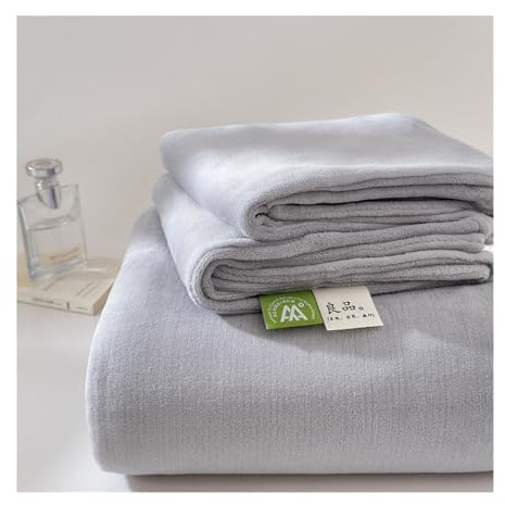 Winter Bettlaken ohne Gummizug 120x230cm bis 240x270cm Samt Extra Warm Betttuch Haustuch Laken Flanell Spannbetttücher(Cloud Gray,240x250cm)