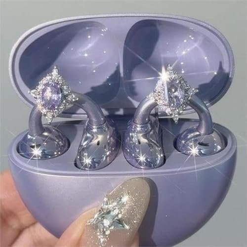 Bow Rhinestone for Clip on Earbuds Open Ear Accessories, Removable Exquisite DIY Decoration