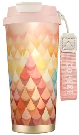 Unique Customized Coffee Mug - Insulated Stainless Steel Tumbler for Travel, Home & Office - 17 oz 0h2fu1ax Pink