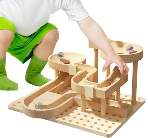 Yplkm Murmel Rennbahn | Holz Mint Lernspiele - Murmel Labyrinth Bausteine Kinder Lernspielzeug | Für Klassenzimmer Homeschooling Kindergarten Geburtstag Weihnachten Kinder Mädchen