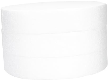 KOCKSHION 3 Pezzi Disco di Schiuma Rotondo 250mm X 50mm per Artigianato Floreale, Cerchi in Gommapiuma Cilindrici per Composizioni Fai da Te e Decorazioni Torte