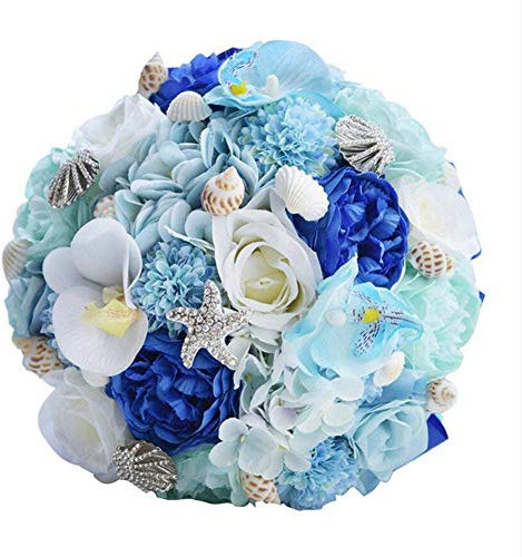 Bouquet de mariée à la maison, plage, coquillages, bouquet de mariage en soie, fleurs de mariage, fleurs de mariage tenant des fleurs de mariée, fleurs de rose, hortensia, bouquets de jardin, bouquet