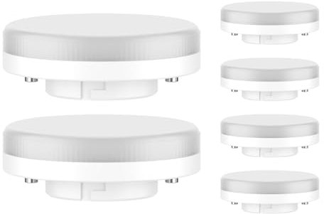ledscom.de 6 Stück GX53 LED Leuchtmittel, warmweiß (2700 K), 6,3 W, 541lm, 3-Stufen-Dimmer, matt