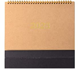 NOBRIM Desktop-Kalender Einfacher Kalender 2023 Khaki Tischkalender 2023 Retro-Stil Desktop-Kalender Blanko-Kalender Schule Büromaterial für Office Home Desktop
