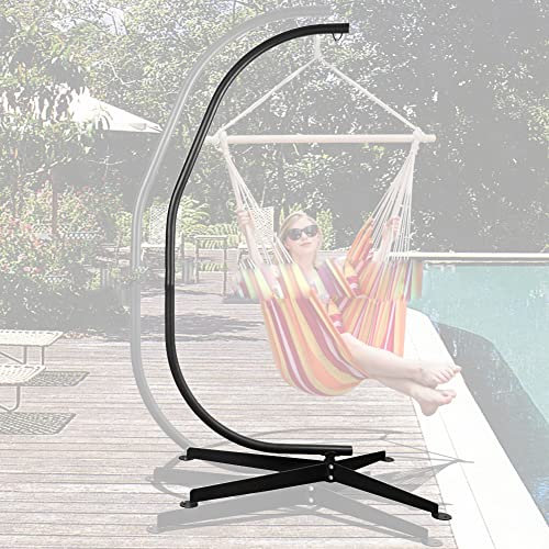 Hängematte mit Ständer,Nur Hängemattenständer,Hängemattenständer,Nur Hängemattenständer Konstruktion Schwerlast-Metall-C-Ständer zum Aufhängen von Hängesesseln auf der Veranda