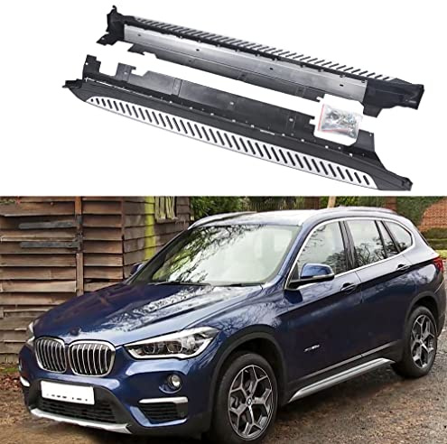 Estribos fijos compatibles con BMW X1 F48 2016-2022, estribo lateral de aluminio ABS plateado, 2 piezas