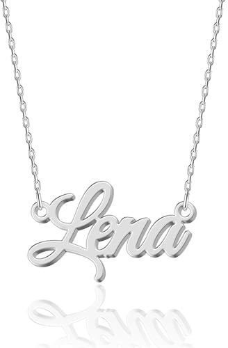 UMAGICBOX Personalisierte Namenskette | 14 Schriftarten zur Auswahl | Anpassbarer Anhänger aus 18K vergoldetem Edelstahl und Sterling Silber | Unvergessliches Geschenk für Sie