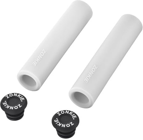 Puños de manillar de bicicleta, de goma antideslizante, mango con bloqueo, para scooter, cruiser, urbano, triciclo, silla, bicicleta de montaña, bicicleta de carretera, MTB, BMX (blanco, 30 mm)