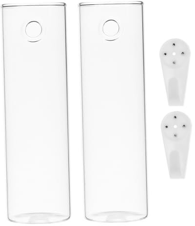 VANZACK 2stücke Glasvasen Für Wand Durchsichtige Wandvase Wandpflanzgefäß Aus Glas Hängende Vase Für Blumenarrangements Dekoratives Wandpflanzgefäß Für Home Küche Und Zimmer