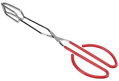 MERRYHAPY Grillzange Mit Ergonomischem Gummigriff Hitzebeständig Langlebig Kohlezange Und Greifzange Für Outdoor Bbq Camping Und Grillen Bequemes Greifen Von Steak Pizza Und Brot