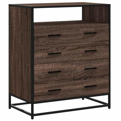 vidaXL Schubladenschrank Braun Eichen-Optik 70x41x83,5cm Holzwerkstoff, Schubladenkommode, Lagerschrank, Aktenschrank, Sideboard mit Schubladen