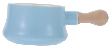 Cabilock Scodella Domestica Ciotole Per Immersione Mini Scaldaburro Piatti Da Portata Tazza Da Caffè Zuppiera Per Microonde Con Coperchio Tazze Da Minestra Con Manici Porcellana Blue