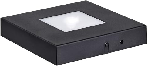 EUSTUMA LED Light Base Square Display Stand In A Variety of Colors,Lighted Up Stand Color Changing LED for 3D Glass Crystal Art,Holiday Party Decoration. (black, Large)