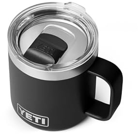 YETI Rambler Thermobecher 10 oz (236 ml) Schwarz – kleiner Kaffeebecher To Go, Thermotasse mit DuraSip Keramikbeschichtung, Isolierbecher aus Edelstahl