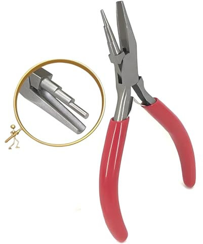 ZHHSUNY Schmuckzange, 3 Stufen, gebogen, konkaver Ring, runder Kopf, Zange zum Schneiden von Schmuck, Basteln von Hand