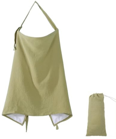 Galenecx Cape Allaitement, Tablier Allaitements Coton Respirant, Couverture D'allaitement en Mousseline, Couverture Allaitement Bébé, Couvertures D'allaitement Multifonctionnel（Matcha Vert）