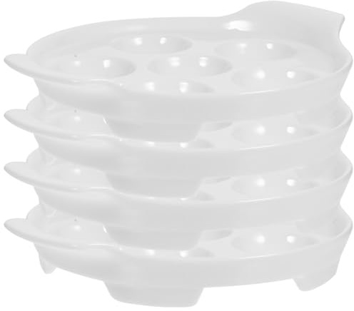 UKCOCO Set 4 Piatti da Forno per Lumache in Ceramica 7 Pollici con Doppie Orecchie, Resistente Alte Temperature, Fondo Antiusura, Multi-slot per Cucina e Ristoranti