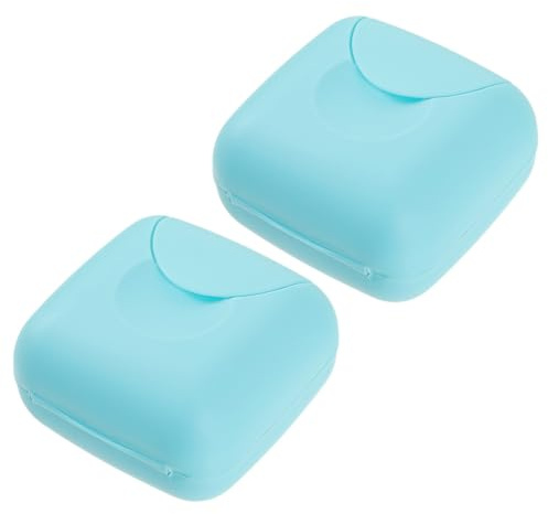 MAGICLULU Lot de 2 Boîtes de Rangement Menstruelles Portables en Plastique Bleu, Compactes et Anti-poussière, Boîte de Voyage Pratique pour Tasses et Récipients Féminins, Porte-objet