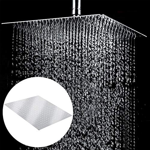 GOTOTOP Xxl Regendusche 50X50 Duschkopf Regendusche Brause, 20 Zoll Quadrat Edelstahl Moderne Regenbrause mit Anti Kalk Düsen 360 Drehung Duschbrause, 50 x 50 cm