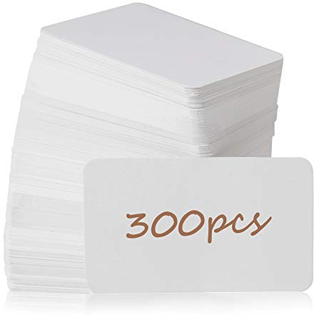 Primbeeks 300pcs Premium White Blank Business Cards, 3.5x 2.2 inch Small Blank White Cardstock Note business kraft paper cards