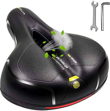 MSDADA Fahrradsattel, Gepolsterter Memoryschaum Fahrrad Sattel, Hohl Ergonomisch Fahrradsitz, Breiter Tourensattel, Bequemer Wasserdichter und Atmungsaktiver MTB Sattel Herren Damen