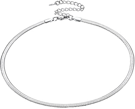 Bestyle Schlangenkette Damen Halskette aus Edelstahl, Breite 2 mm/5 mm, Silber/Gold/Rosegold