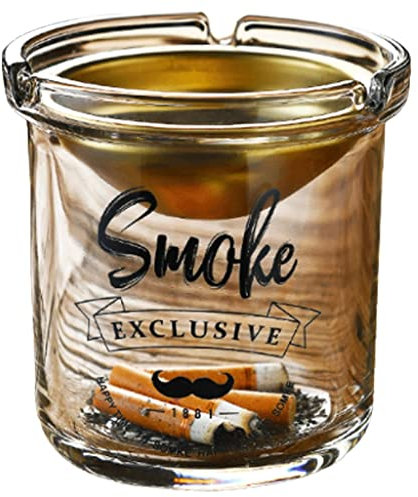 WYDM Portacenere di Sigarette di Vetro con a Forma di Imbuto in Acciaio Inox Rimovibile, prevenire efficacemente Il Vassoio di Cenere di Cenere, i portaceneri Interni all'aperto (Color : Gold-A)
