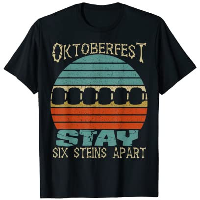 Vintage Drinking Beer Oktoberfest 2020 Stay 6 Stein Apart T-Shirt