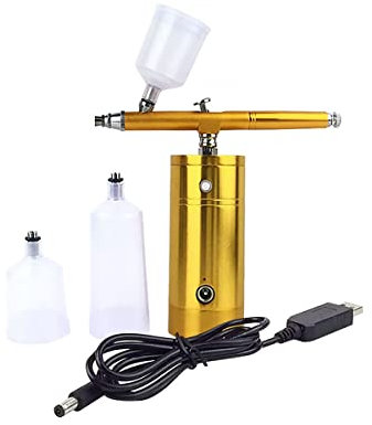 YANYUESHOP Pistolet pulvérisateur à gâteau, kit de compresseur d'air Rechargeable Portable Pistolet pulvérisateur de Peinture pour Nail Art Tattoo Craft Machine de Peinture en aérosol pour gâteau,D