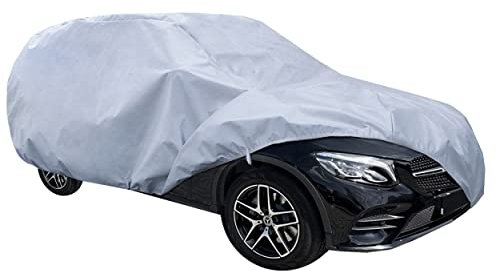 Nava Group Classic, Abdeckplane Auto, Autoplane wasserdicht, Frontscheibenabdeckung Autoabdeckung, UV-beständig, Auto Abdeckung Auto Wetterschutz Auto Schutzhülle 380-405 cm Schrägheck