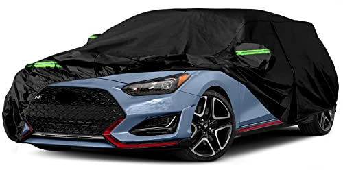 Fundas de Coche Impermeables para Hyundai, 6 Capas, para Todas Las Estaciones, Cremallera de Puerta y Tiras Cortavientos para protección contra la Nieve, Lluvia, Polvo y Granizo