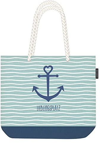 Grafik-Werkstatt Unisex Strandtasche | 100% Baumwolle | in Gedanken Barfuß Am Strand Strandtasche (1er Pack)