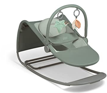 Mamas & Papas Tempo 3-in-1 Rocker/Bouncer, Lightweight, 3-Point Harness and Easily Removable Magnetic Toy Bar, Ivy
