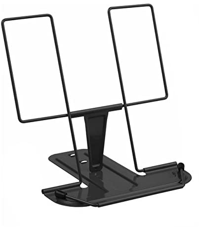BOBOZHONG Book Stands for Reading,Metal Book Stand Book Holder Multifunctional Reading Rack,Adjustable Metal Document Holder for Office School Library Home (Black)