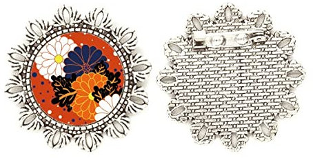 Decorazione di colore fiore s crisantemo argento fiore spilla gancio perno, Medio